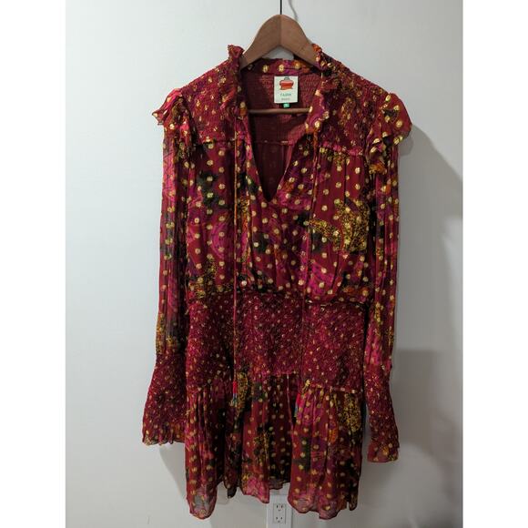 Farm Rio Banana Flowers Shirred Mini Dress - Picture 2 of 9
